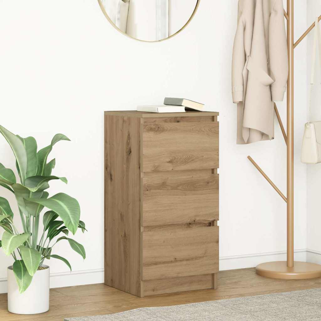 vidaXL Dressoir 37,5x35x76cm bewerkt hout sonoma eikenkleurig - Aashly