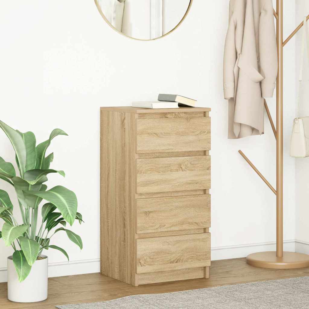 vidaXL Dressoir 37,5x35x76 cm bewerkt hout oud houtkleurig - Aashly