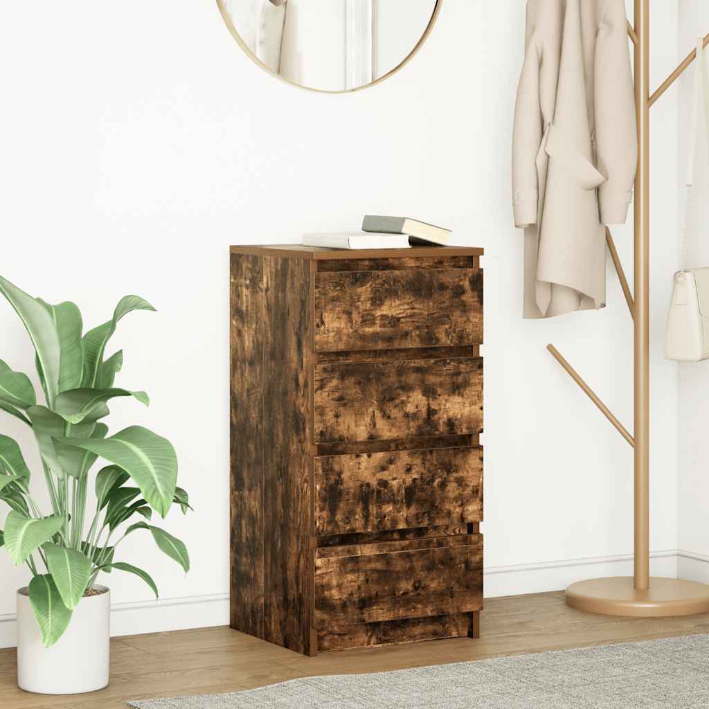 vidaXL Dressoir 37,5x35x76 cm bewerkt hout oud houtkleurig - Aashly