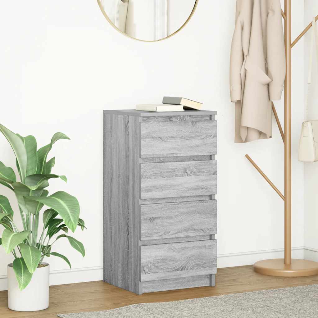 vidaXL Dressoir 37,5x35x76 cm bewerkt hout oud houtkleurig - Aashly
