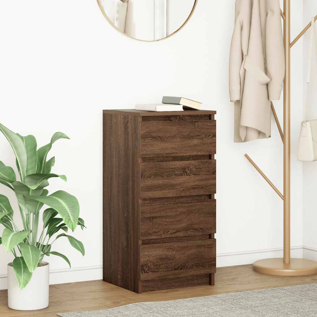 vidaXL Dressoir 37,5x35x76 cm bewerkt hout oud houtkleurig - Aashly