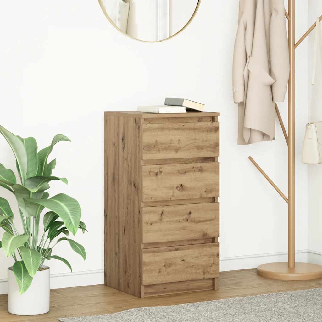 vidaXL Dressoir 37,5x35x76 cm bewerkt hout oud houtkleurig - Aashly