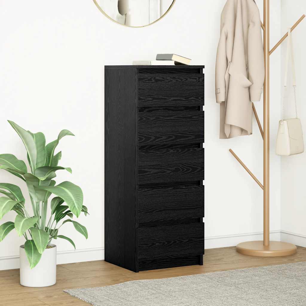 vidaXL Dressoir met lades 37,5x35x99 cm spaanplaat bruin eikenkleurig - Aashly