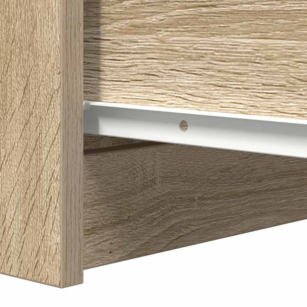 vidaXL Dressoir met lades 37,5x35x99 cm spaanplaat bruin eikenkleurig - Aashly