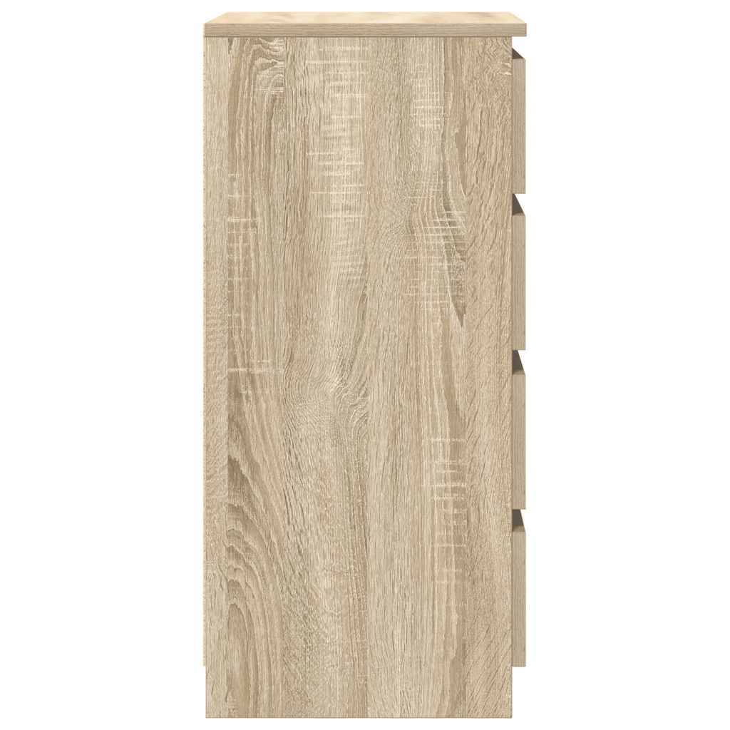vidaXL Dressoir met lades 37,5x35x99 cm spaanplaat bruin eikenkleurig - Aashly