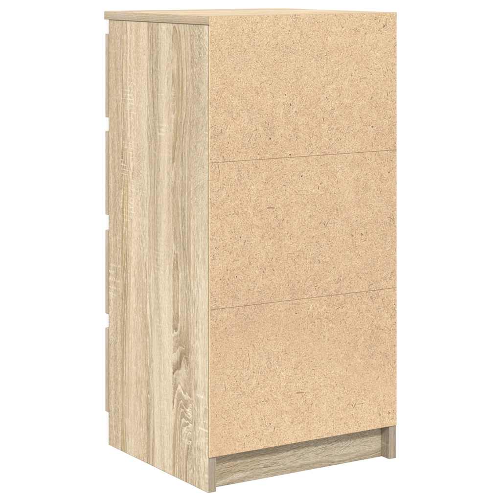 vidaXL Dressoir met lades 37,5x35x99 cm spaanplaat bruin eikenkleurig - Aashly
