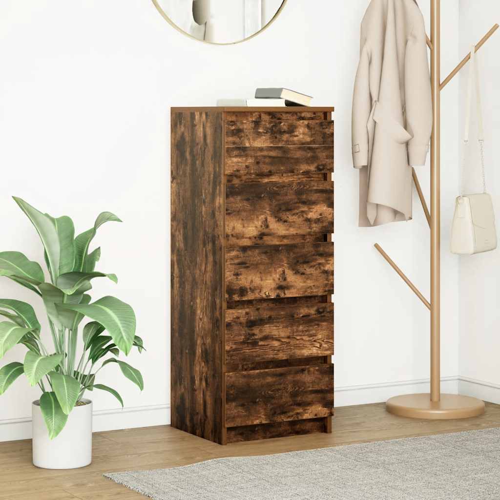 vidaXL Dressoir met lades 37,5x35x99 cm spaanplaat bruin eikenkleurig - Aashly