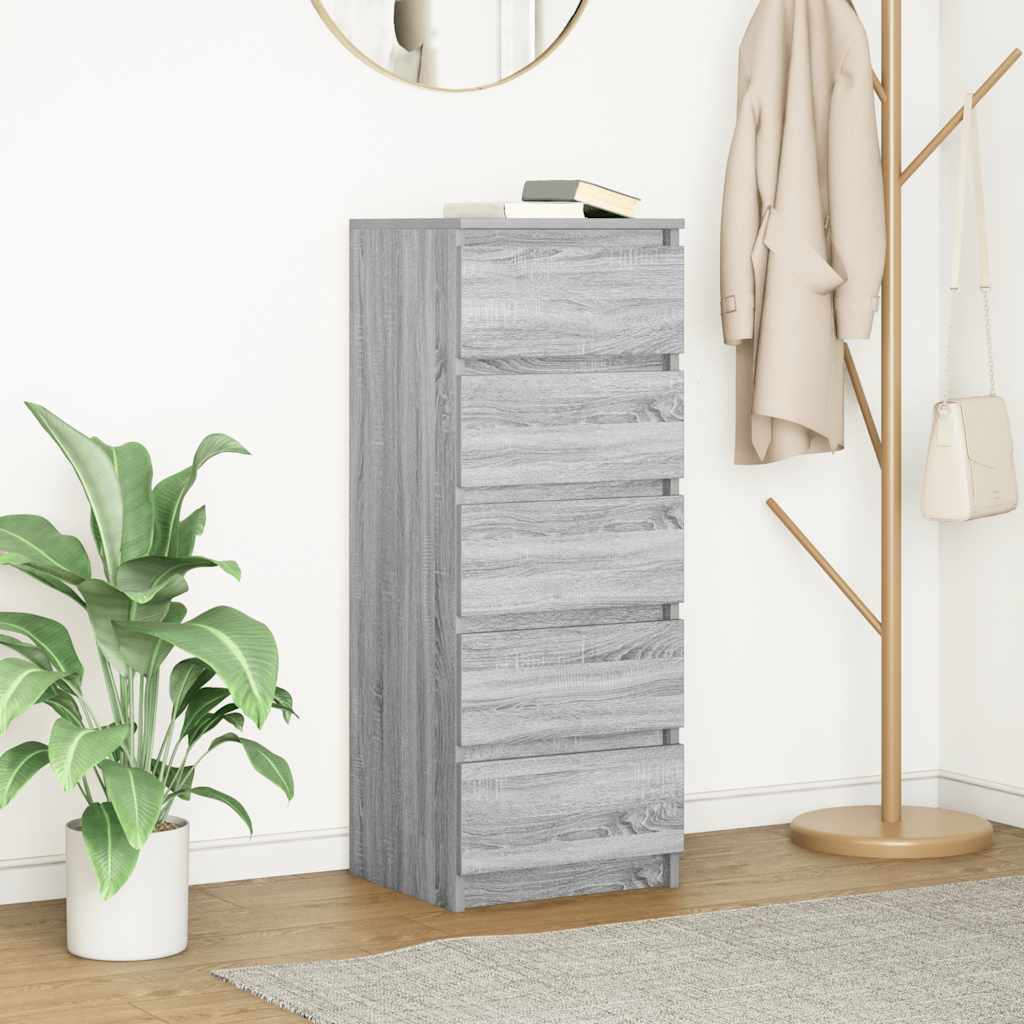 vidaXL Dressoir met lades 37,5x35x99 cm spaanplaat bruin eikenkleurig - Aashly