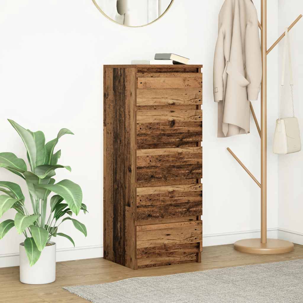 vidaXL Dressoir met lades 37,5x35x99 cm spaanplaat bruin eikenkleurig - Aashly