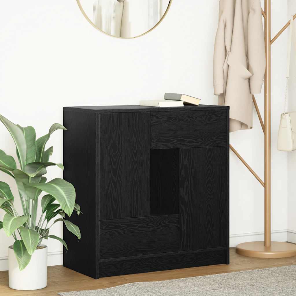 vidaXL Dressoir met lades deuren 70,5x34x74,5 cm sonoma eikenkleurig - Aashly