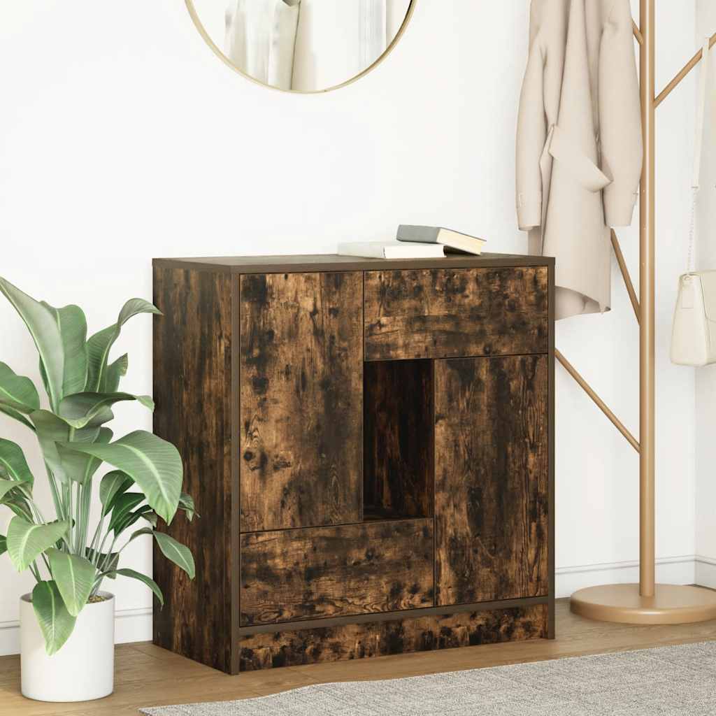 vidaXL Dressoir met lades deuren 70,5x34x74,5 cm sonoma eikenkleurig - Aashly
