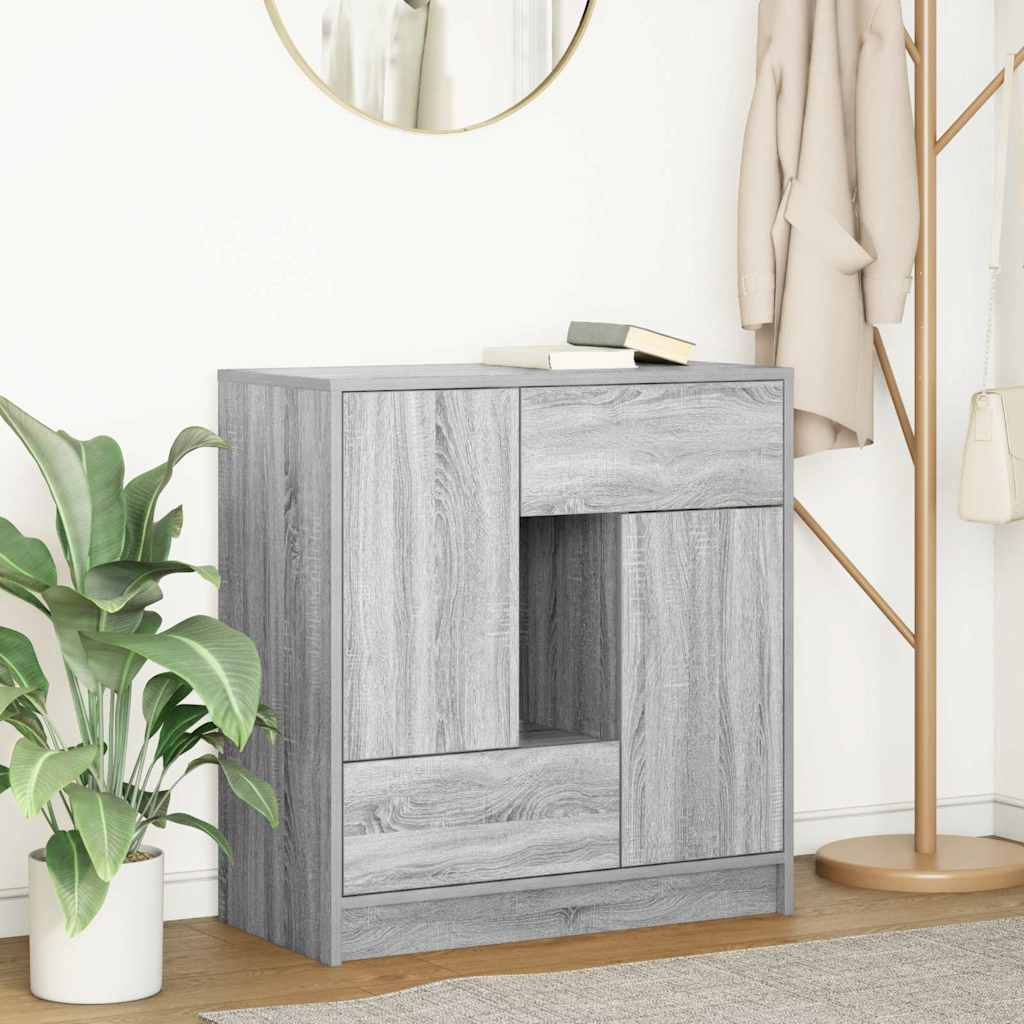 vidaXL Dressoir met lades deuren 70,5x34x74,5 cm sonoma eikenkleurig - Aashly