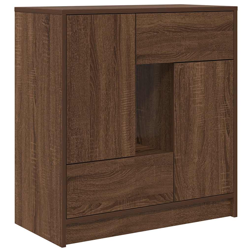 vidaXL Dressoir met lades deuren 70,5x34x74,5 cm sonoma eikenkleurig - Aashly