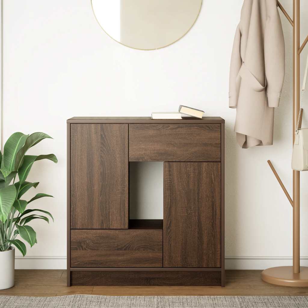 vidaXL Dressoir met lades deuren 70,5x34x74,5 cm sonoma eikenkleurig - Aashly