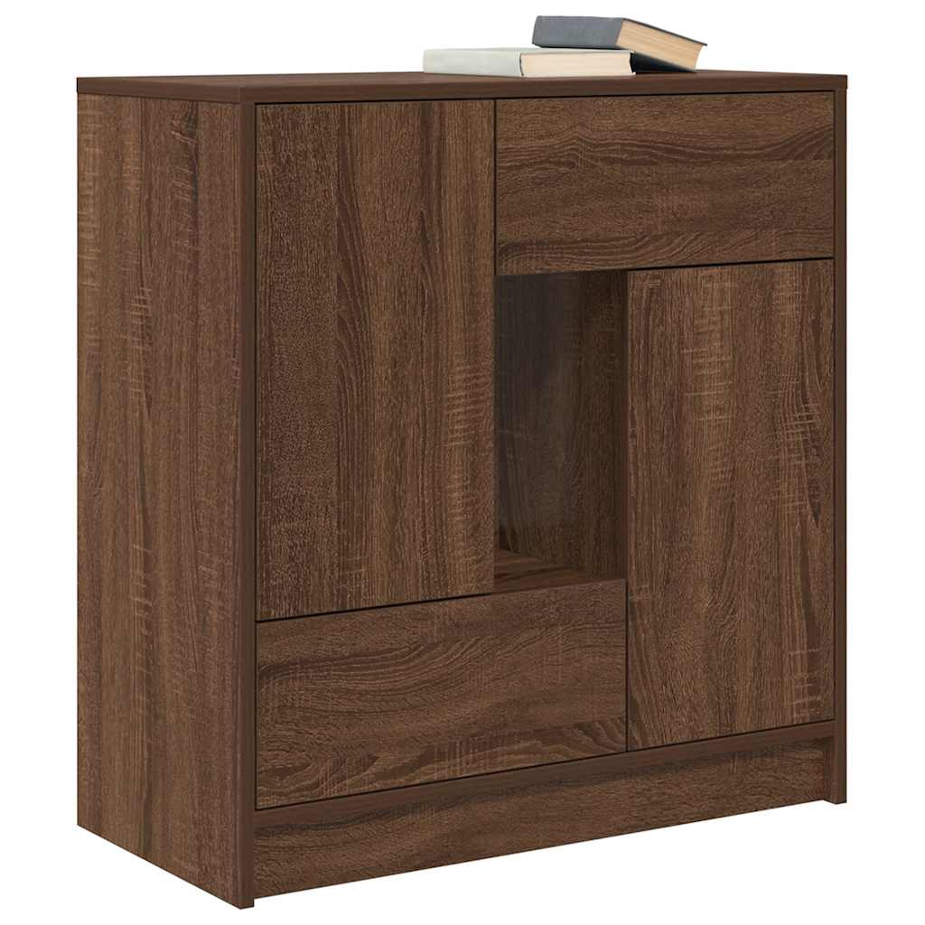vidaXL Dressoir met lades deuren 70,5x34x74,5 cm sonoma eikenkleurig - Aashly