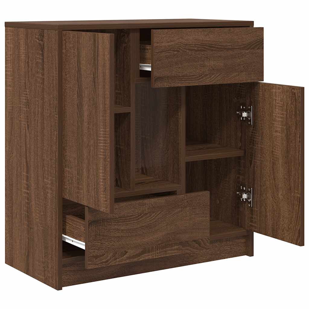 vidaXL Dressoir met lades deuren 70,5x34x74,5 cm sonoma eikenkleurig - Aashly