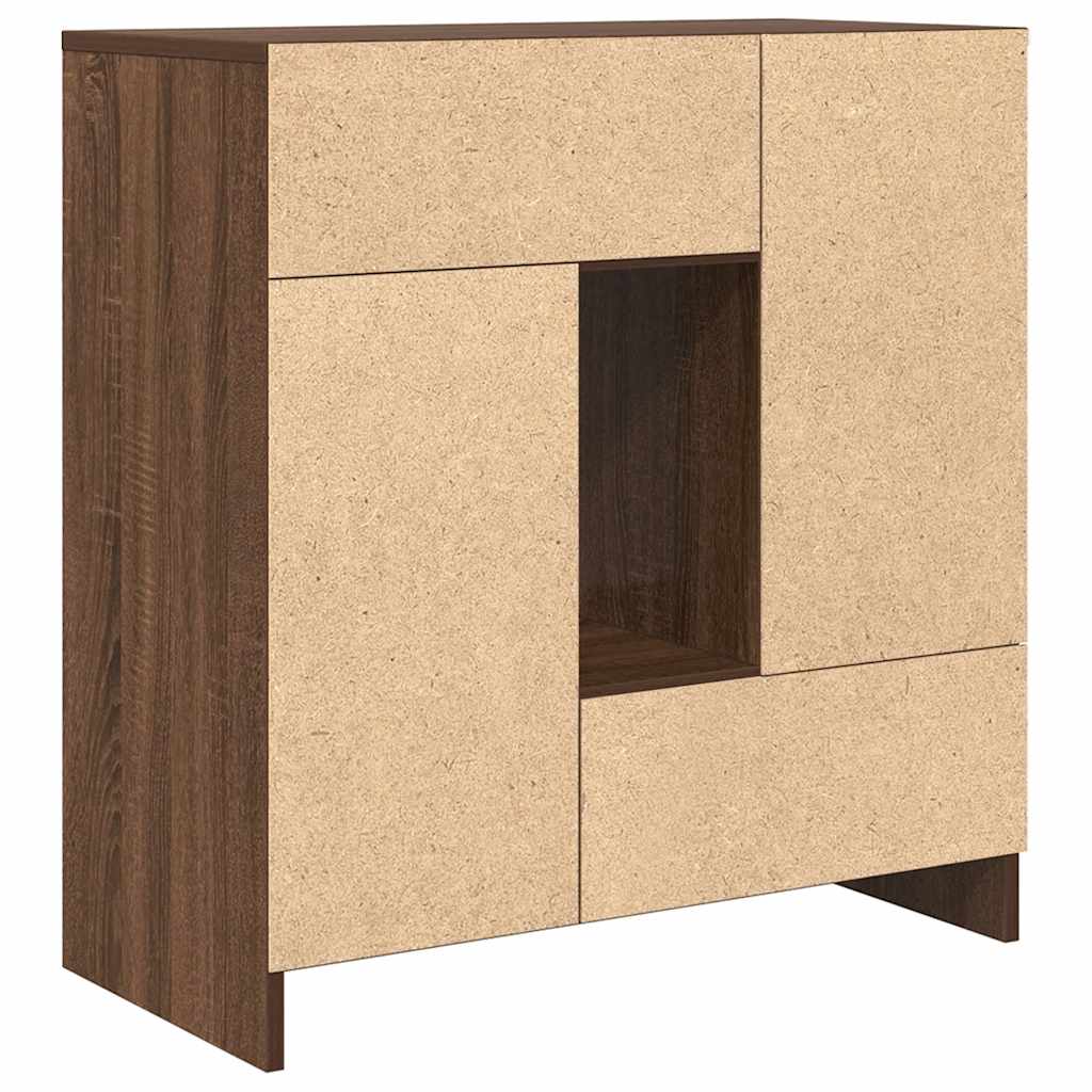 vidaXL Dressoir met lades deuren 70,5x34x74,5 cm sonoma eikenkleurig - Aashly