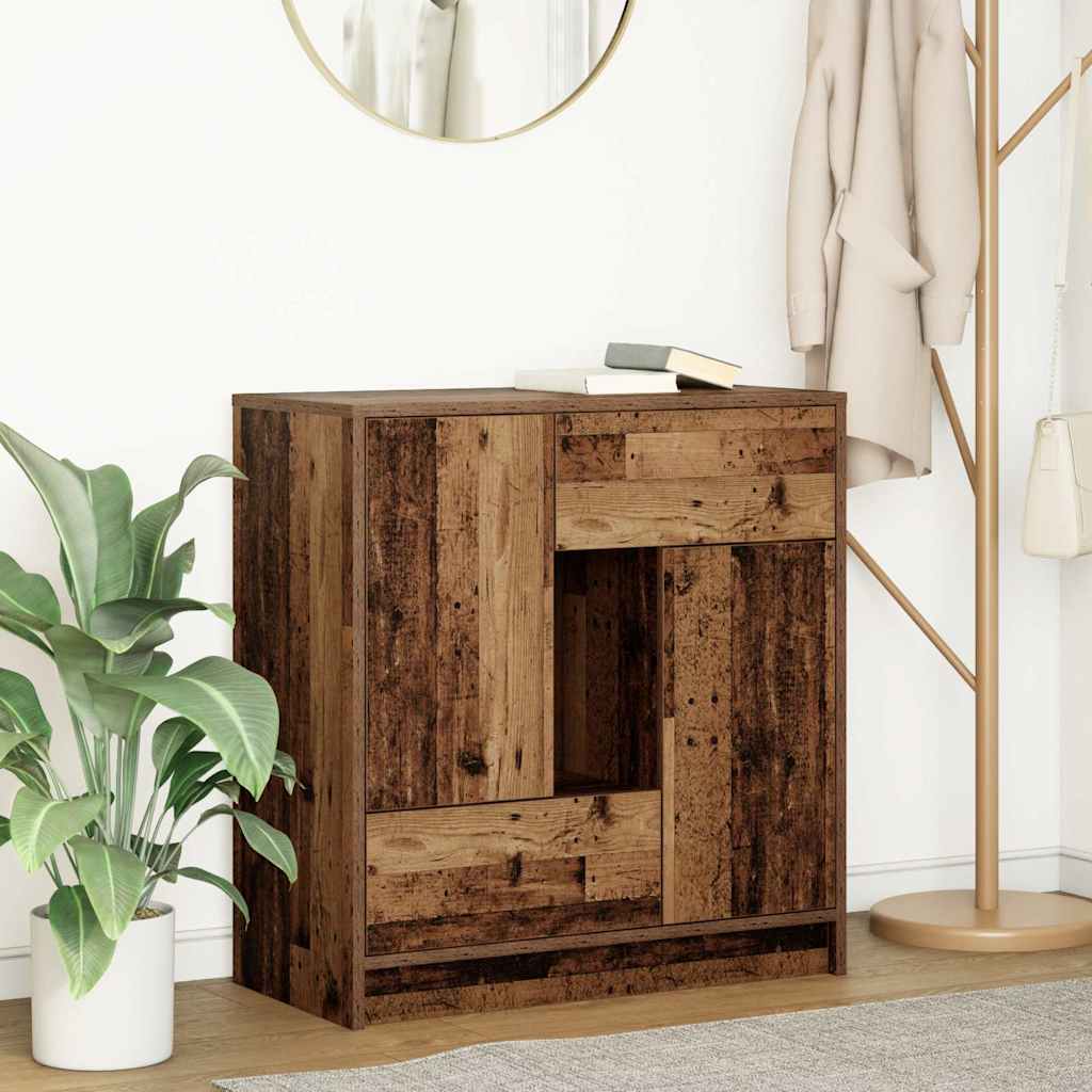 vidaXL Dressoir met lades deuren 70,5x34x74,5 cm sonoma eikenkleurig - Aashly