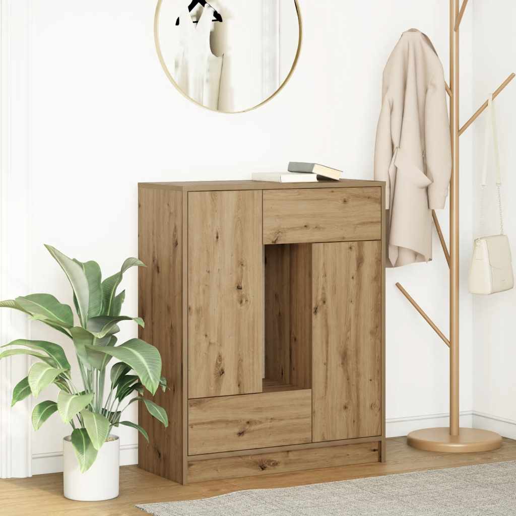 vidaXL Dressoir met lades en deuren 73x31x90 cm oud hout - Aashly