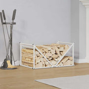 vidaXL Brandhoutrek 70x43x34,5 cm koudgewalst staal wit