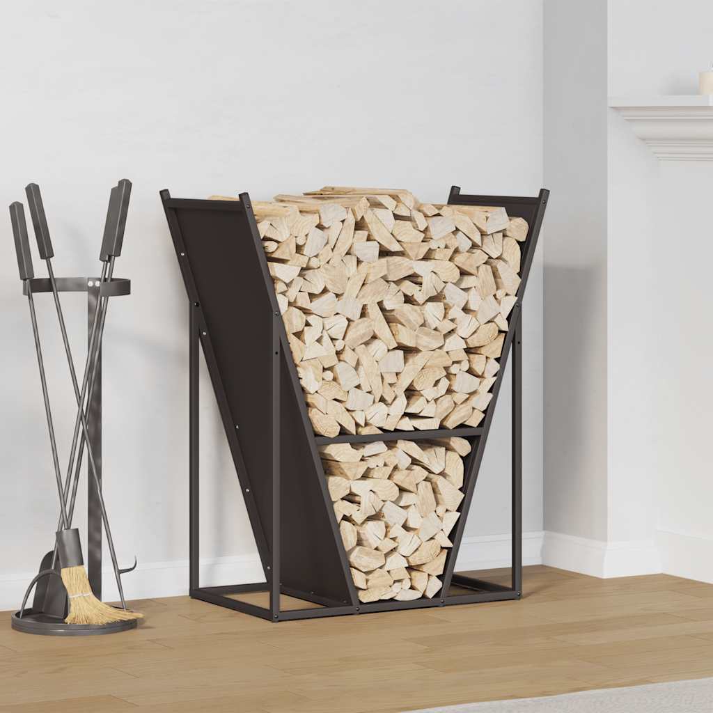 vidaXL Brandhoutrek 69,5x35x81 cm koudgewalst staal antracietkleurig - Aashly