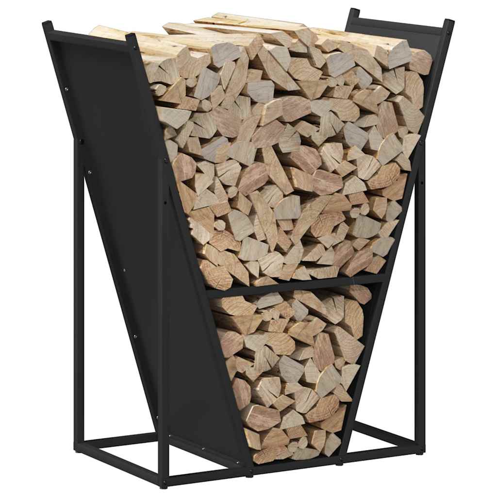 vidaXL Brandhoutrek 69,5x35x81 cm koudgewalst staal antracietkleurig - Aashly