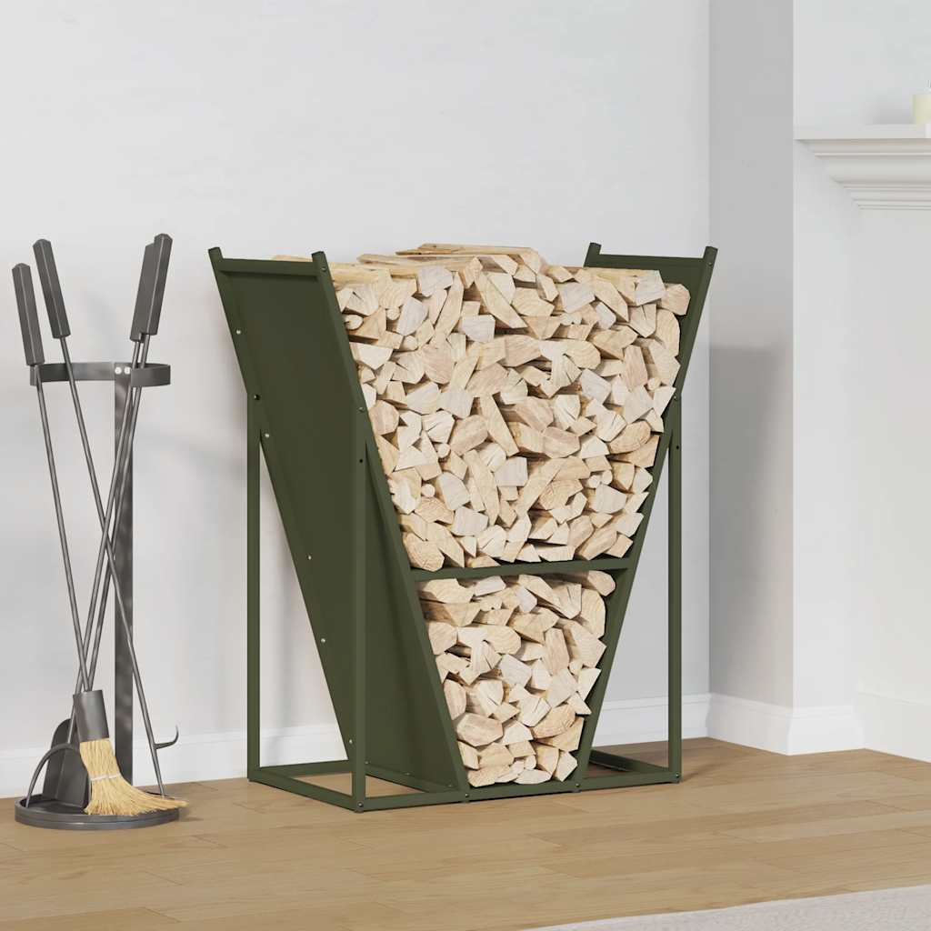 vidaXL Brandhoutrek 69,5x35x81 cm koudgewalst staal antracietkleurig - Aashly