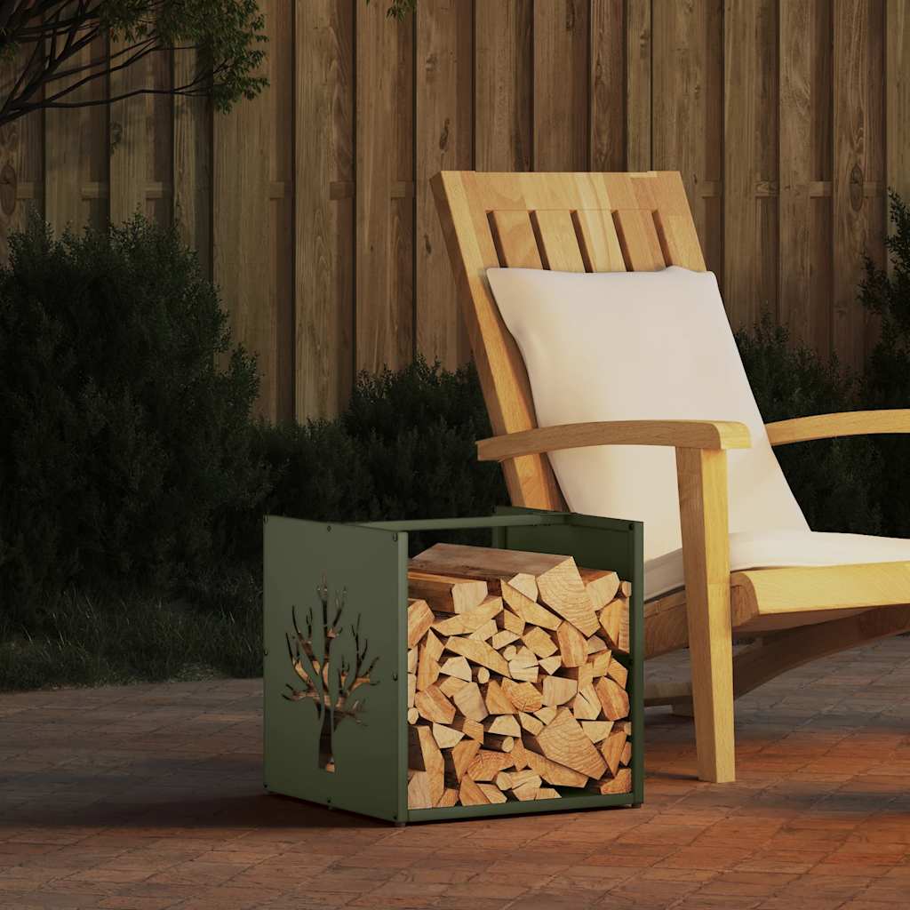 vidaXL Brandhoutrek 40x40x40 cm koudgewalst staal zwart