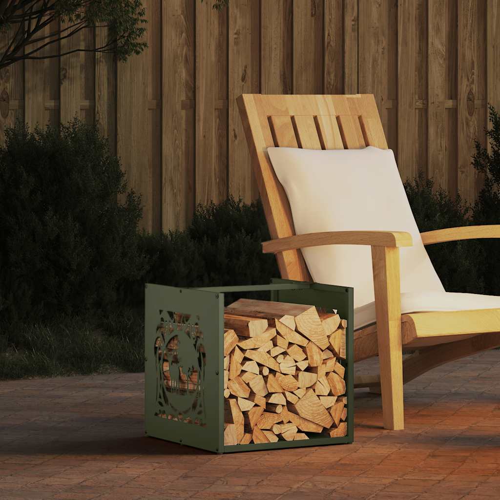 vidaXL Brandhoutrek 40x40x40 cm koudgewalst staal zwart