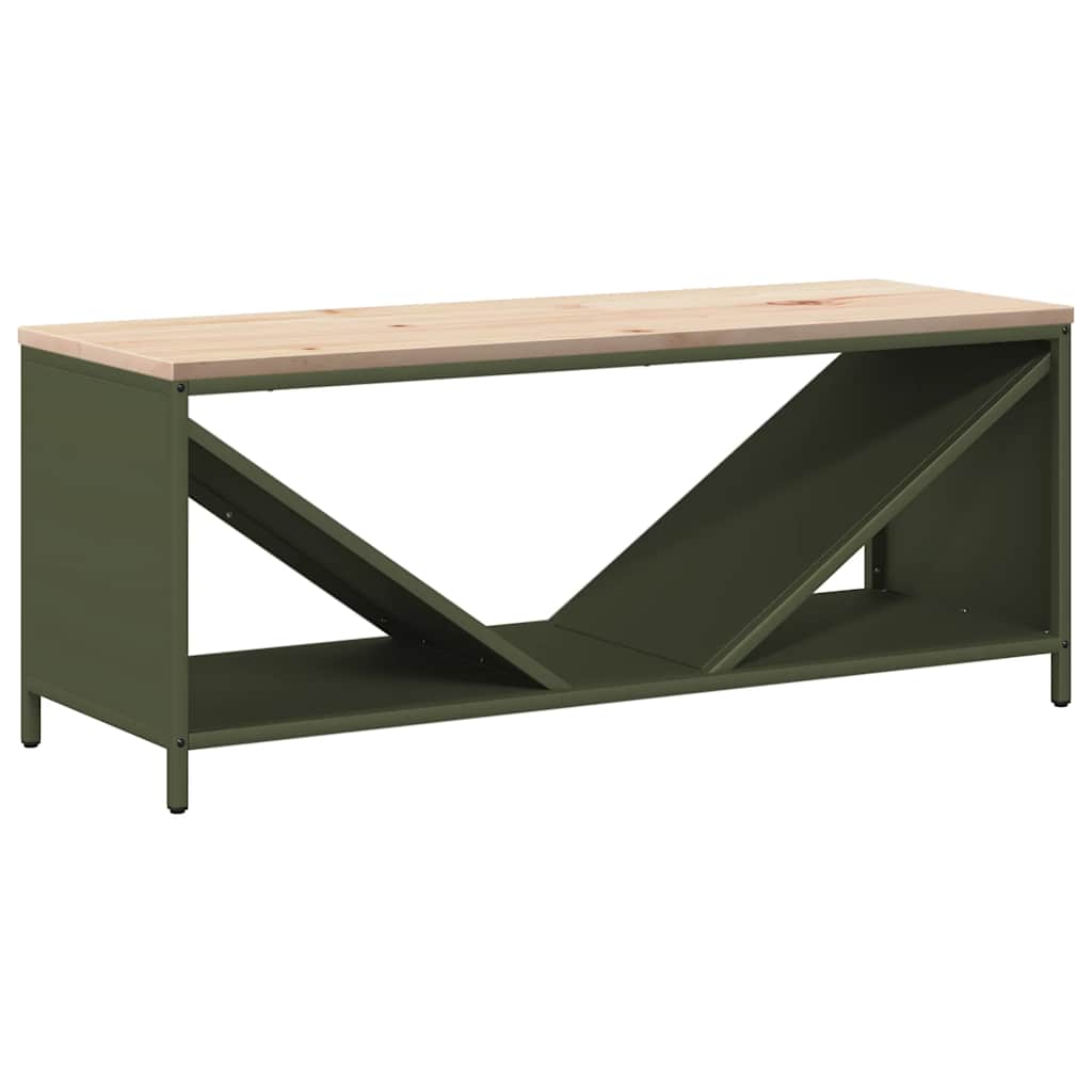 vidaXL Brandhoutrek met houten blad 100,5x35,5x40 cm zwart - Aashly