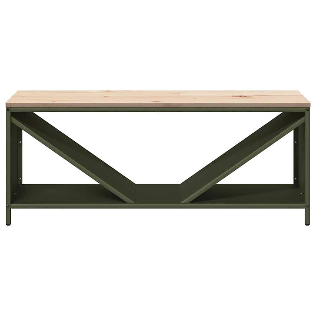 vidaXL Brandhoutrek met houten blad 100,5x35,5x40 cm zwart - Aashly
