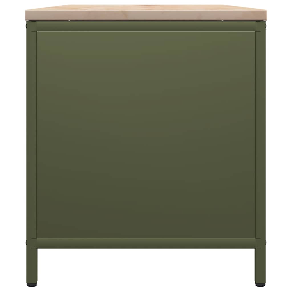 vidaXL Brandhoutrek met houten blad 100,5x35,5x40 cm zwart - Aashly