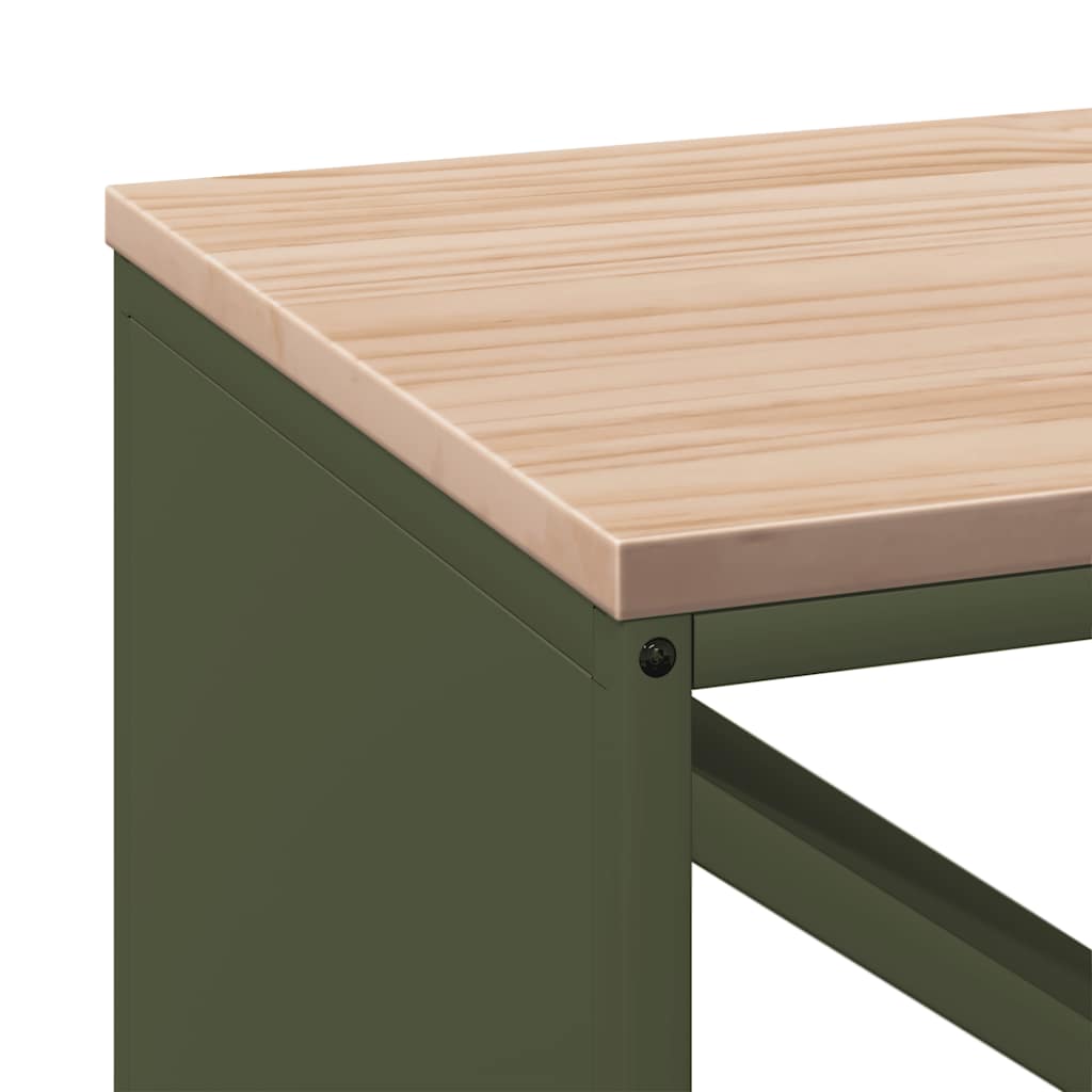 vidaXL Brandhoutrek met houten blad 100,5x35,5x40 cm zwart - Aashly