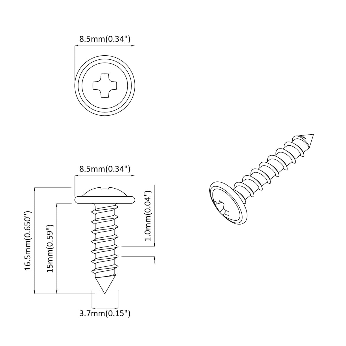 vidaXL Bout 2 pcs Zilver M4 x 16 mm Staal