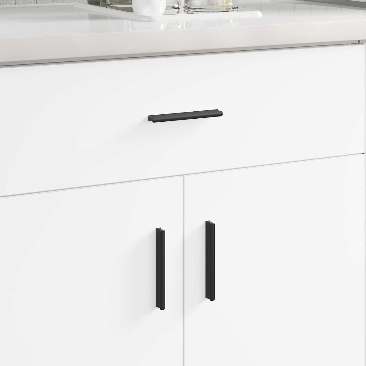 vidaXL Handvat 2 pcs Zwart 106 x 7,4 x 15,5 mm Aluminium
