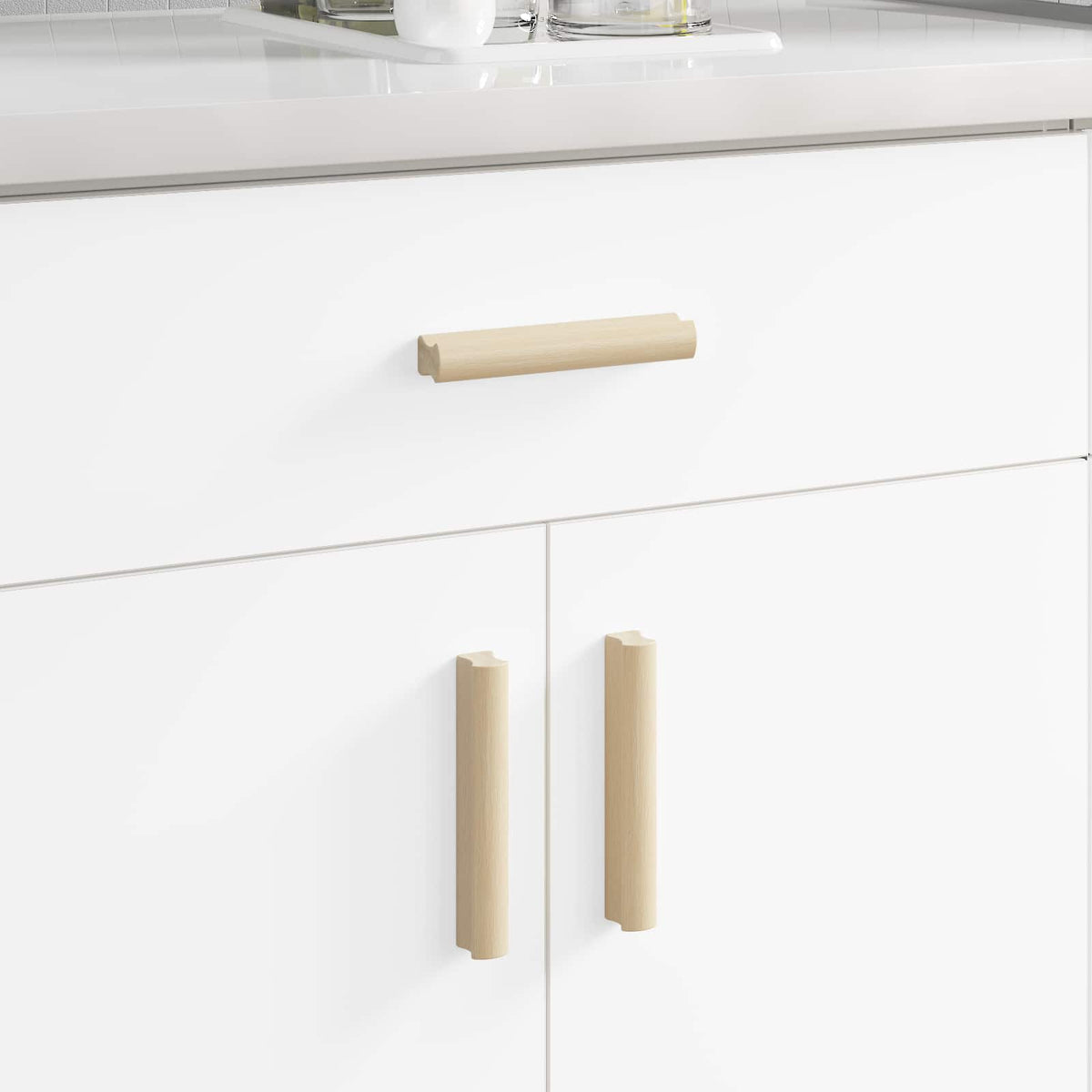 vidaXL Rechthoekige Handgreep 2 pcs Natuurlijke Houtkleur