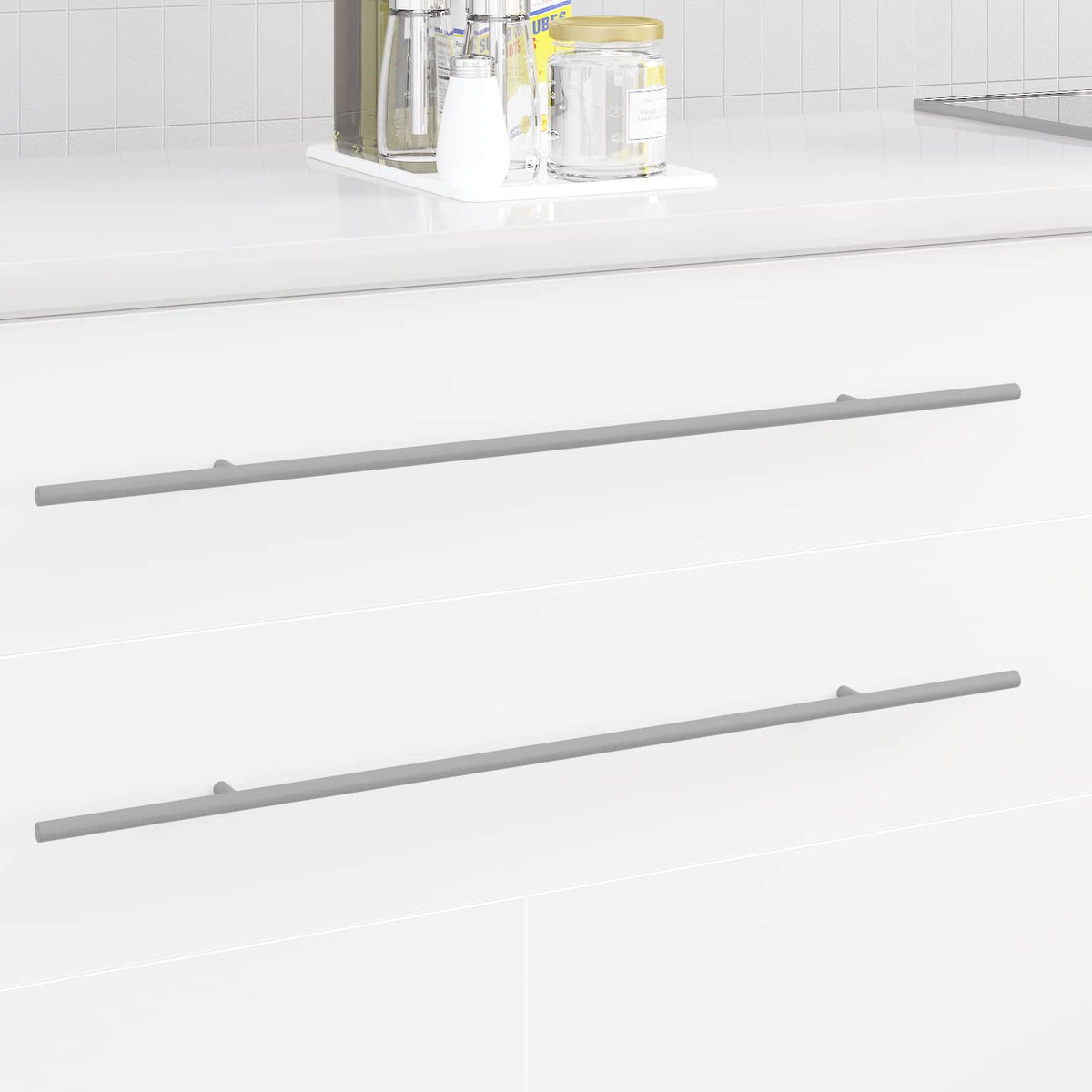 vidaXL Kasthandgreep 2 pcs Zilver 1700mm Roestvrij staal