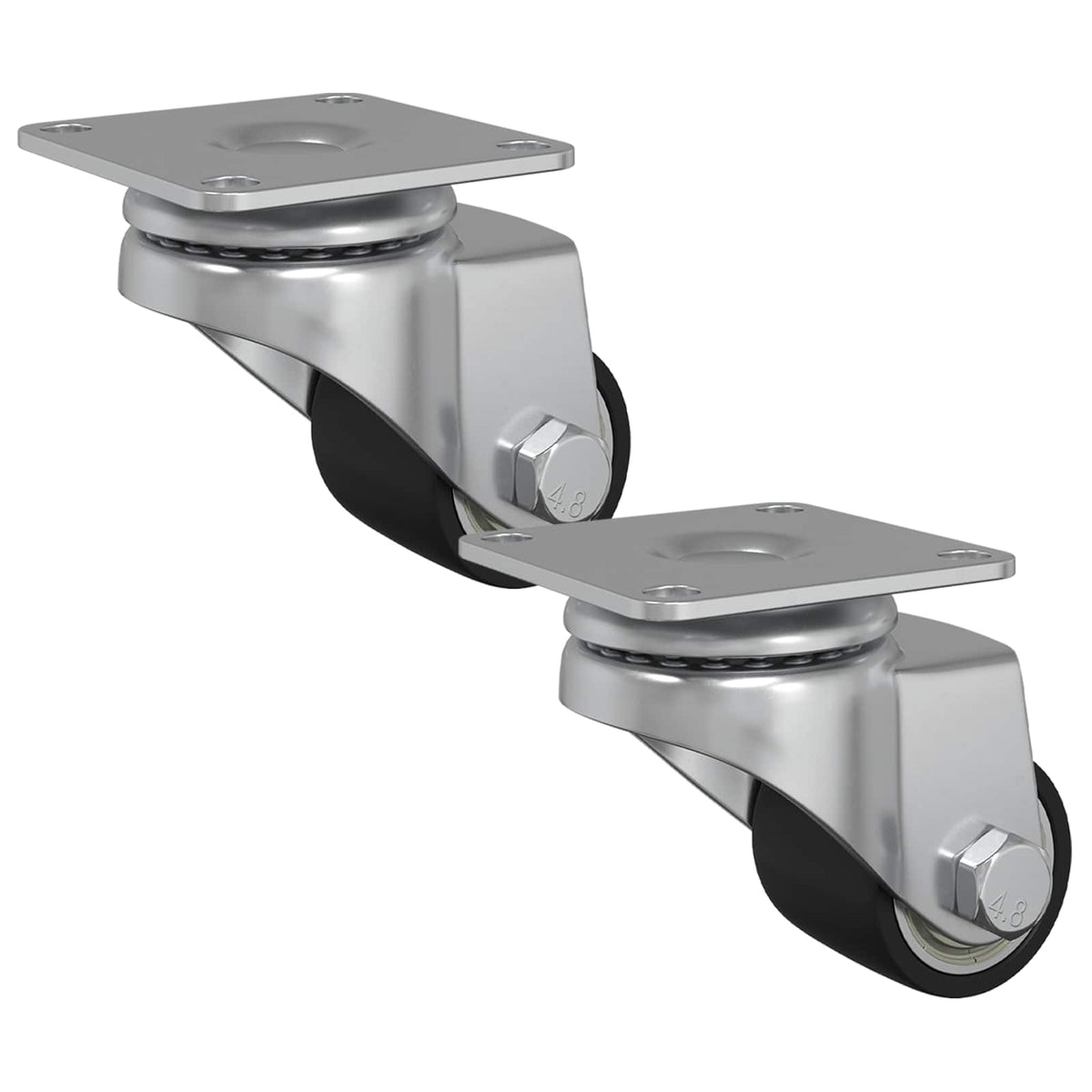 vidaXL Caster 2 pcs Zilver 50 mm Nylon