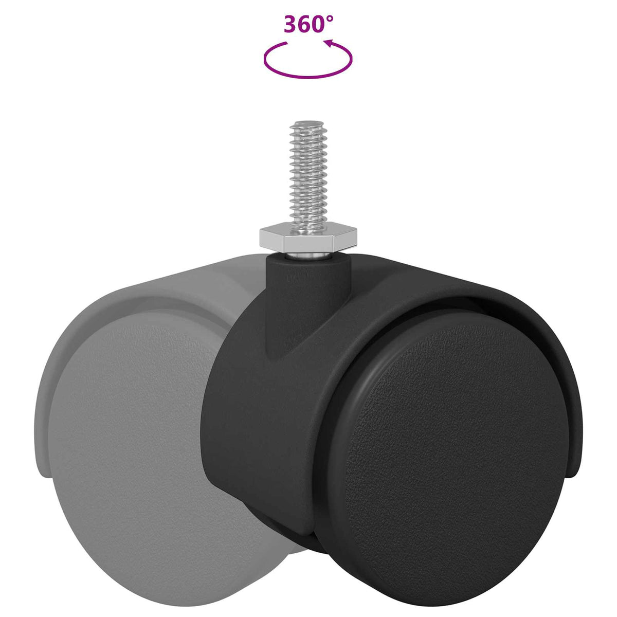 vidaXL Wielen 2 pcs Zwart 40,1 x 40,1 x 37,8 mm PP en IJzer