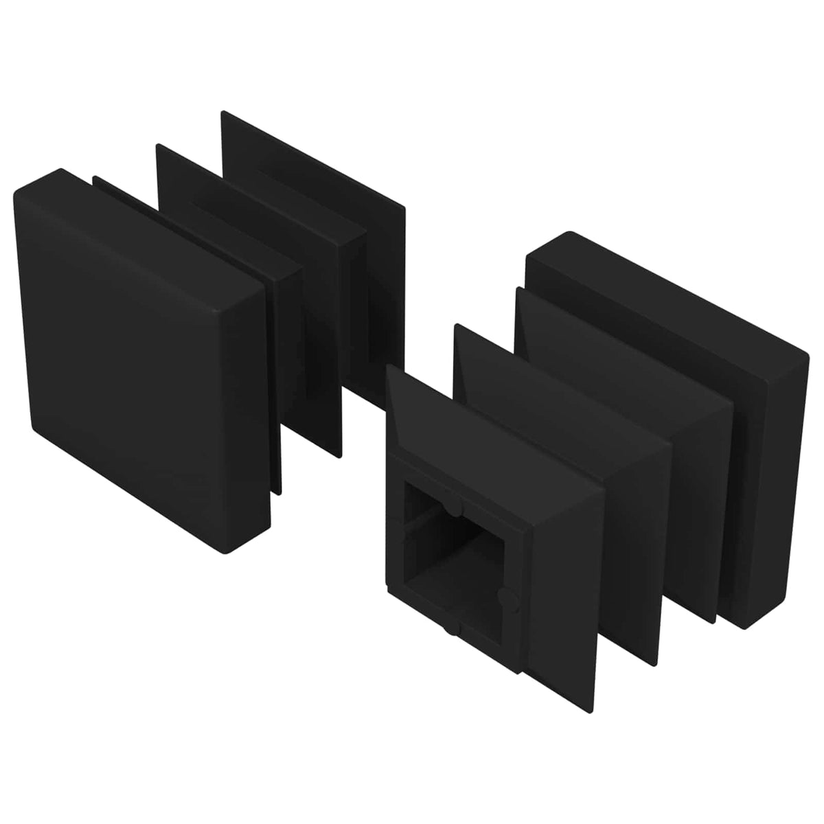 vidaXL Einddoppen 2 pcs Zwart 15 x 15 x 15 mm PP