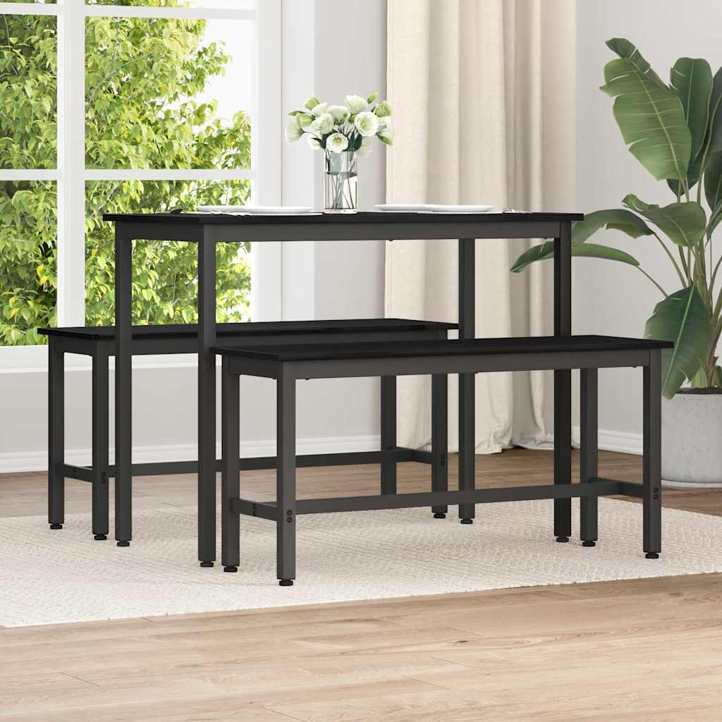 vidaXL Eetbank Zwart Eiken 100 x 32,5 x 48,5 cm