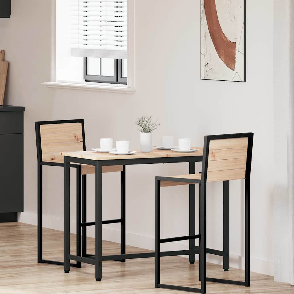 vidaXL Tafel Naturel 100 x 50 x 77 cm Engineered hout en staal