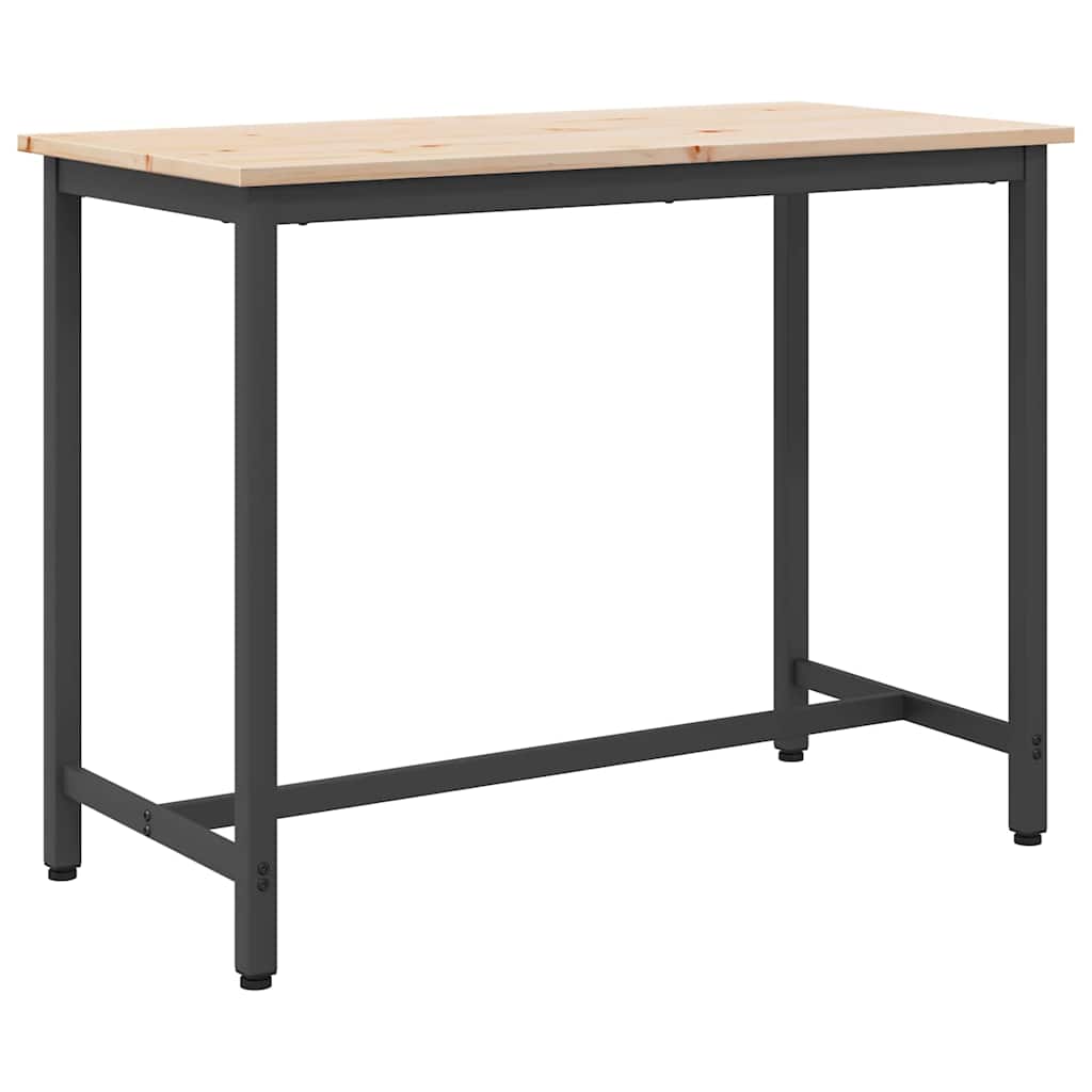 vidaXL Tafel Naturel 100 x 50 x 77 cm Engineered hout en staal