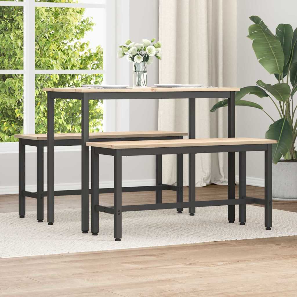 vidaXL Eetbank Naturel 100 x 32,5 x 49 cm Massief grenenhout