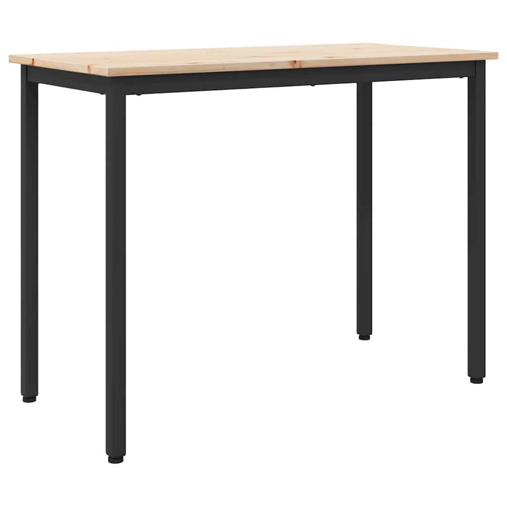vidaXL Tafel Naturel 100 x 50 x 77 cm Engineered hout en staal