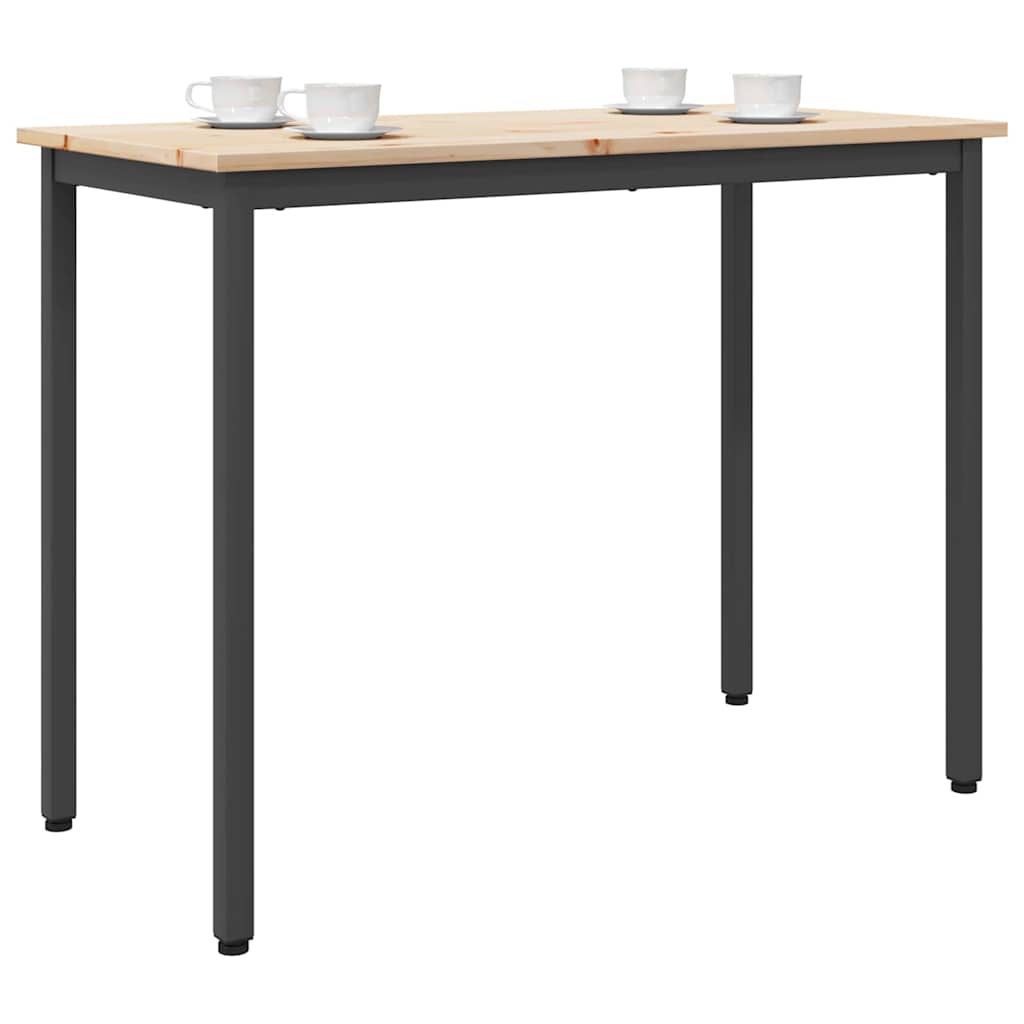 vidaXL Tafel Naturel 100 x 50 x 77 cm Engineered hout en staal