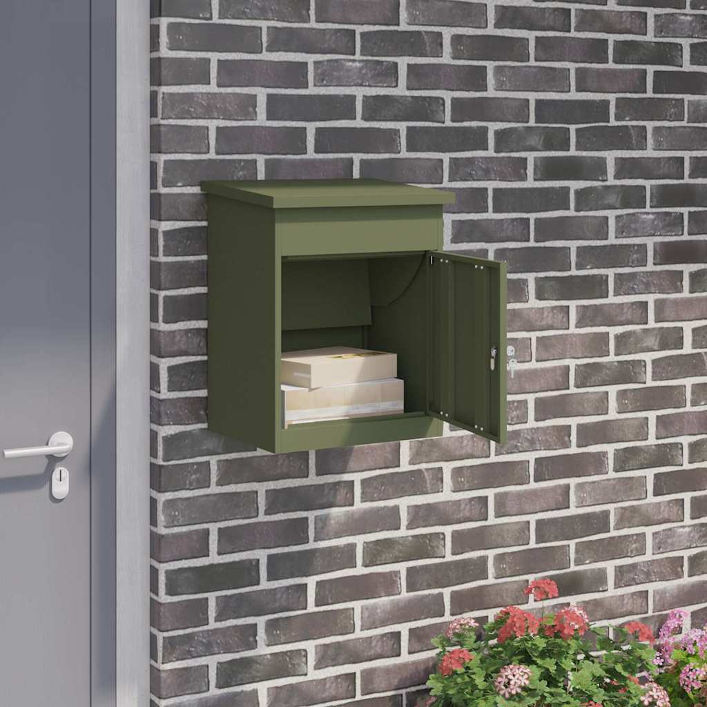 vidaXL Pakket inwerp box Zwart 44 x 35 x 59 cm Staal