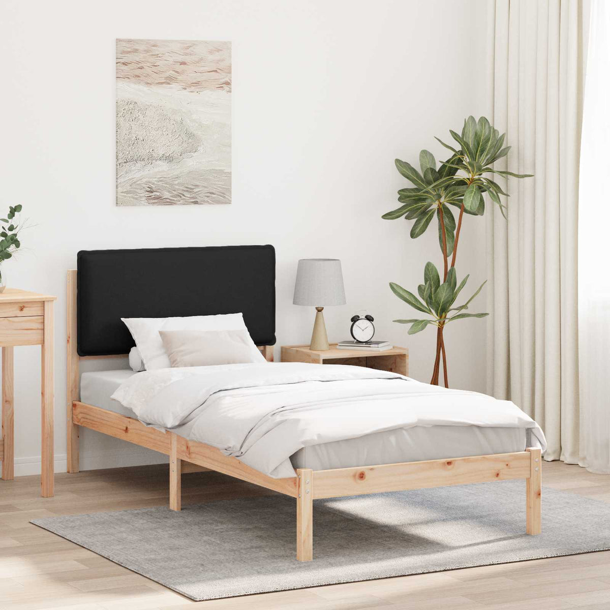 vidaXL Bedframe met Gevoerd Hoofdgedeelte Lichtgrijs 180 x 200 cm