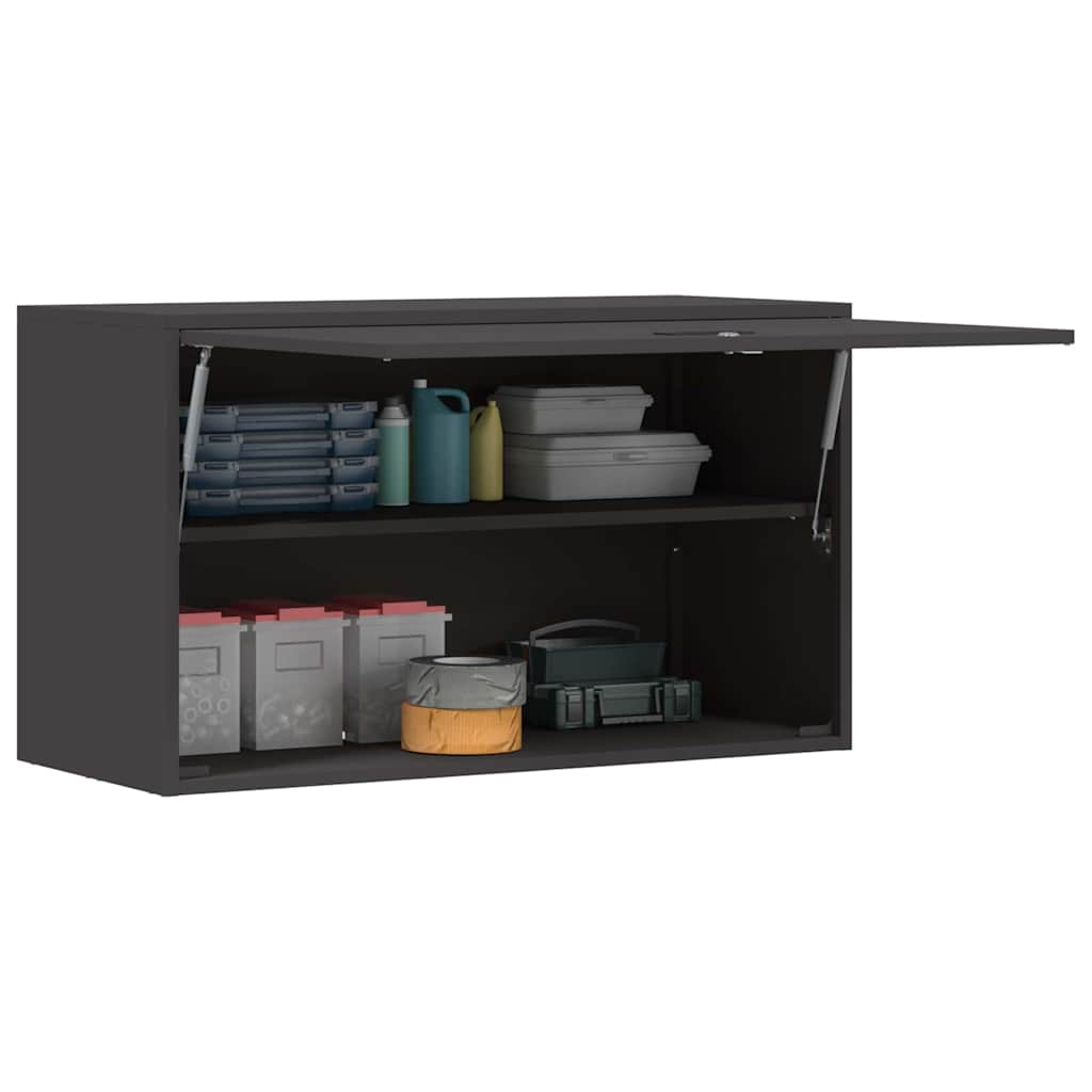 vidaXL Wandkast voor Garage Zwart 90 x 40 x 53 cm Poedercoating staal