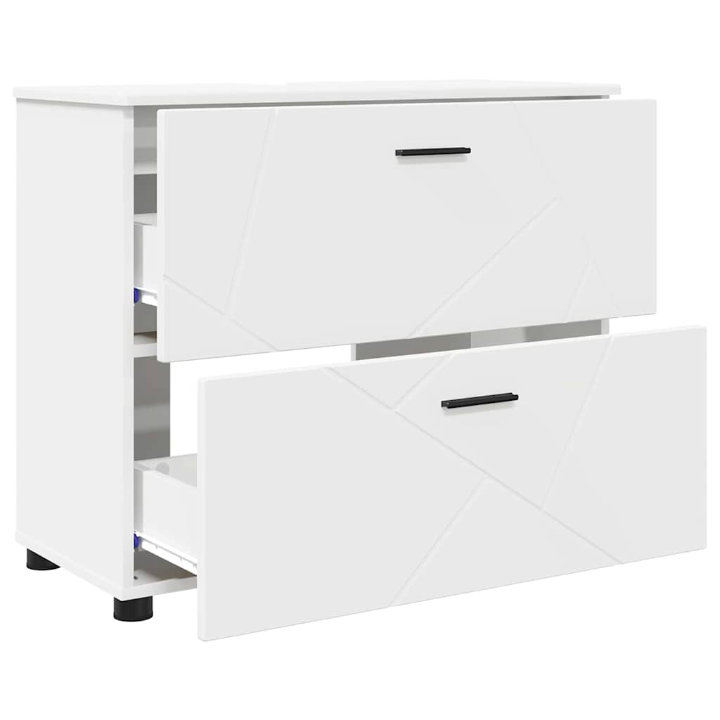 vidaXL Badkamer Kast met lade Wit 76,5 x 35 x 64 cm Bewerkt hout